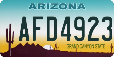 AZ license plate AFD4923