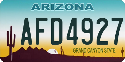 AZ license plate AFD4927