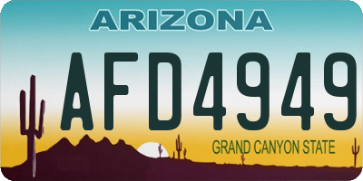 AZ license plate AFD4949