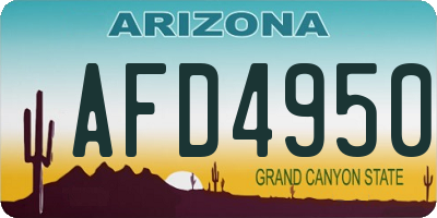 AZ license plate AFD4950