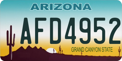 AZ license plate AFD4952