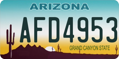 AZ license plate AFD4953
