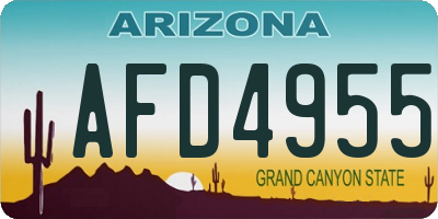 AZ license plate AFD4955