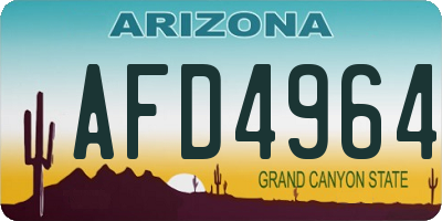 AZ license plate AFD4964