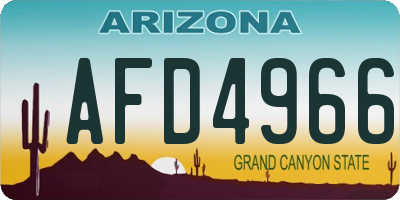 AZ license plate AFD4966