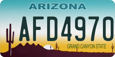 AZ license plate AFD4970