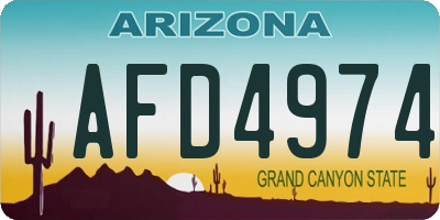AZ license plate AFD4974