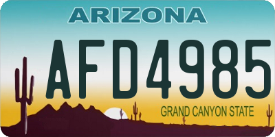 AZ license plate AFD4985