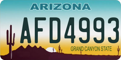 AZ license plate AFD4993