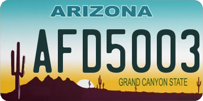 AZ license plate AFD5003