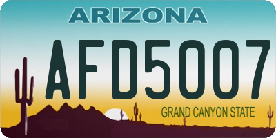 AZ license plate AFD5007