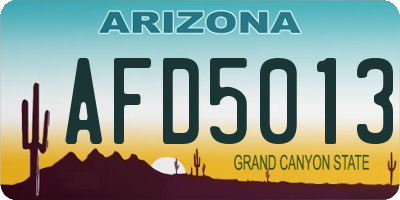 AZ license plate AFD5013