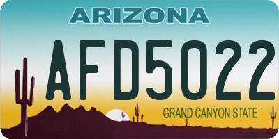 AZ license plate AFD5022