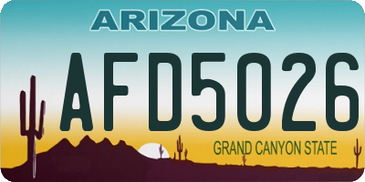 AZ license plate AFD5026