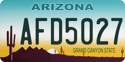 AZ license plate AFD5027