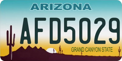 AZ license plate AFD5029