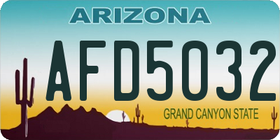 AZ license plate AFD5032