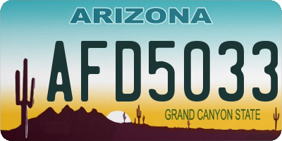 AZ license plate AFD5033