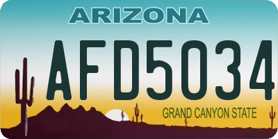 AZ license plate AFD5034