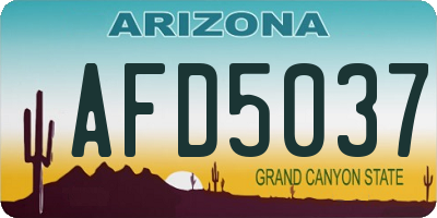 AZ license plate AFD5037