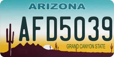 AZ license plate AFD5039
