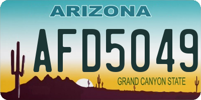 AZ license plate AFD5049