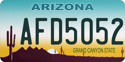 AZ license plate AFD5052