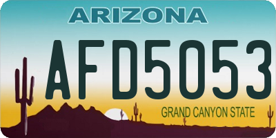AZ license plate AFD5053