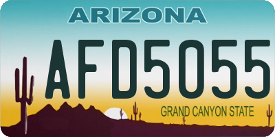 AZ license plate AFD5055