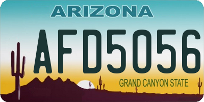 AZ license plate AFD5056