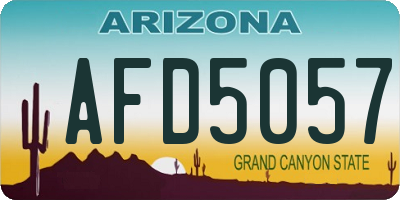 AZ license plate AFD5057