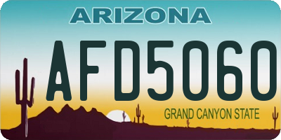 AZ license plate AFD5060
