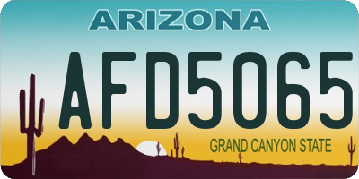 AZ license plate AFD5065