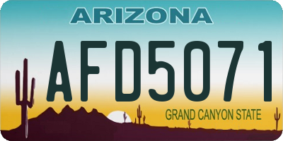 AZ license plate AFD5071