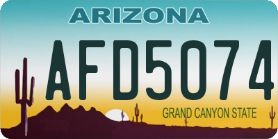 AZ license plate AFD5074