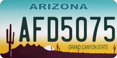 AZ license plate AFD5075
