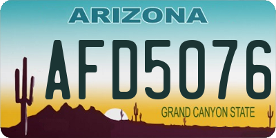 AZ license plate AFD5076