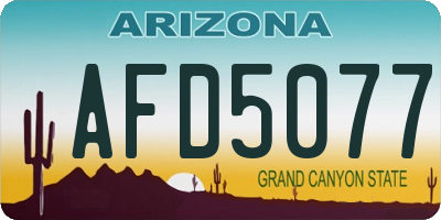 AZ license plate AFD5077