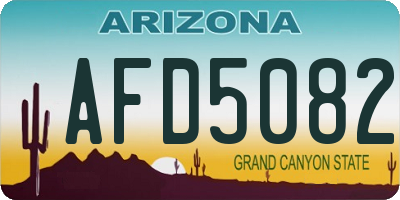 AZ license plate AFD5082