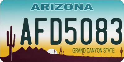 AZ license plate AFD5083