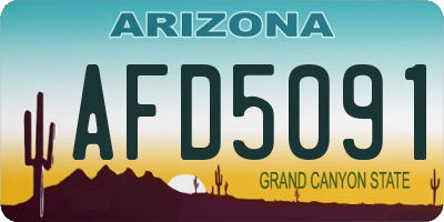 AZ license plate AFD5091