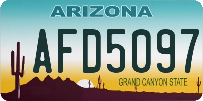 AZ license plate AFD5097
