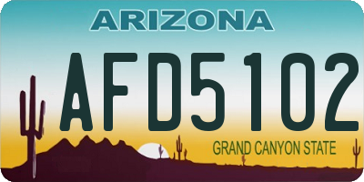 AZ license plate AFD5102