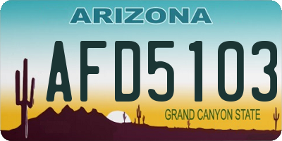 AZ license plate AFD5103