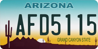 AZ license plate AFD5115