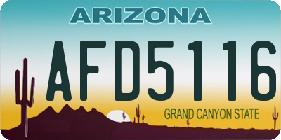 AZ license plate AFD5116