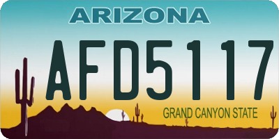 AZ license plate AFD5117