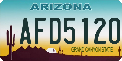AZ license plate AFD5120