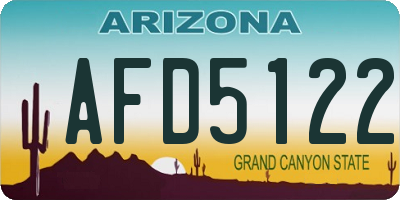 AZ license plate AFD5122