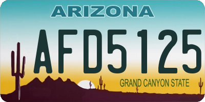 AZ license plate AFD5125